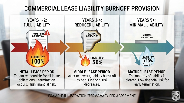  Burn off provision timeline reducing personal guarantee liability over a lease term